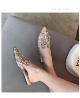 Tacones altos gruesos con punta cuadrada para mujer, zapatos informales para mujer - details 5