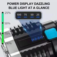 Linterna LED de alta potencia para acampar Linterna de mano portátil recargable con 4 luces laterales COB 4 modos de iluminación - details 2