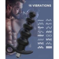 Empaque privado Vibrador Sexy con cuentas Masajeador de próstata Tapón anal Estimulador de punto G Vibrador de 16 velocidades Juguetes sexuales para hombres Juguete anal - details 2