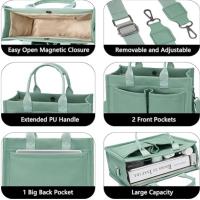 Bolsillo grande de lona para mujer con, bolso bandolera para computadora portátil, bolso diario, bolso de playa - details 2