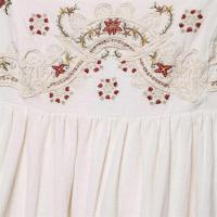 Vestido holgado de verano 2025 con dulce bordado de flores francesas, con tirantes y falda corta para mujer. - details 5