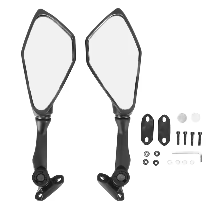 Espejos retrovisores plegables para motocicleta, recambio negro para Ninja 300, 250, ZX6R, 636, 300R, EX300, ABS, 2011, ‑, 2018, 1 par - 1