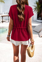 Top elegante de cintura ajustada de Color sólido elegante de primavera y verano a la moda para mujer - details 18