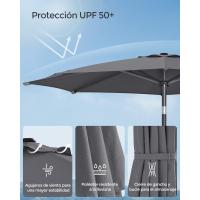 Sombrilla de Jardín 300 cm, UPF 50+, Parasol, 30 ° de Inclinación en dos Direcciones, con , para Patio, Terraza, , Piscina, sin Base, Beige GPU30BE - details 65