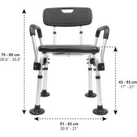 Silla Personas Mayores, Respaldo y Reposabrazos Extraibles, Ajustable en Altura - details 9