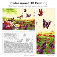 RUOPOTY Pintura Númerica 40x50cm Kit DIY Regalo Adultos Acrílico Imagen Mariposa Para Decoración de Pared Arte Hogareño Material Lienzo Tipo de Pintura Propicén - details 0