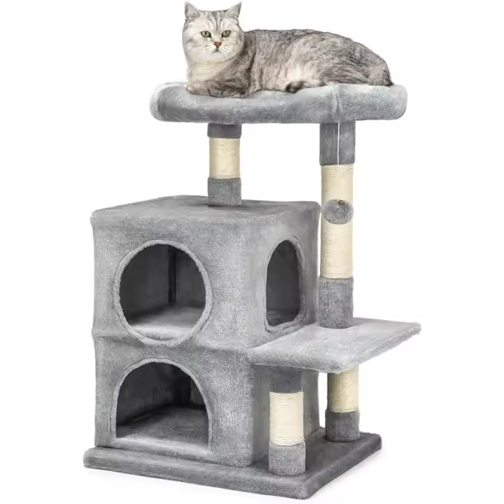 Árbol rascador para Gatos Altura 80 cm, Gris Claro - 1