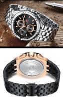 Reloj informal versátil de lujo para hombre, reloj de cuarzo resistente al agua con pantalla luminosa y banda de acero inoxidable - details 14