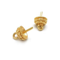 Perlas de latón de alta calidad con baño de oro de 18K, media perforación, para conectar dijes, tapas de perlas, accesorios para la fabricación de joyería DIY para mujeres - details 47