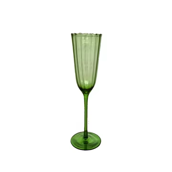 1 Uds. Copa de champán verde Vintage, copas para el hogar, patrón de copa de vino, copa de whisky para fiesta y boda - 1