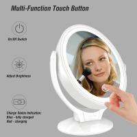Espejo maquillaje con luz, giratorio 360 °, pantalla táctil de brillo ajustable,Adecuado para dormitorio y baño - details 2