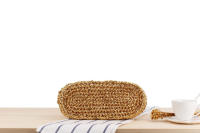 Instagram-Bolso de mano tejido con hierba para mujer, bolsa de playa con gancho de mano de hilo dorado y plateado sólido, a la moda, nuevo - details 5