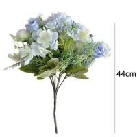 Ramo de rosas simuladas con bola bordada, ramo de mano de 44CM, bola de rosas artificiales, accesorios de fotografía para salón de bodas, decoración del hogar - details 0