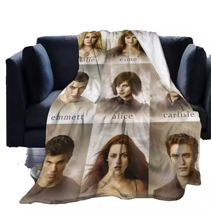 Edward Throw Blanket Twilight Saga Decors, póster de Bella, James, Merch, manta difusa, decoración novedosa, manta para sofá, cama, sofá, X259 - 1