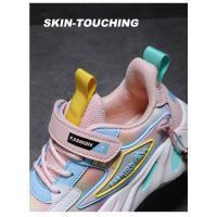 Zapatos de marca para niños, zapatillas de deporte para niñas, zapatos deportivos transpirables para niños, zapatillas de tenis cómodas informales de color rosa a la moda para uso diario - details 11