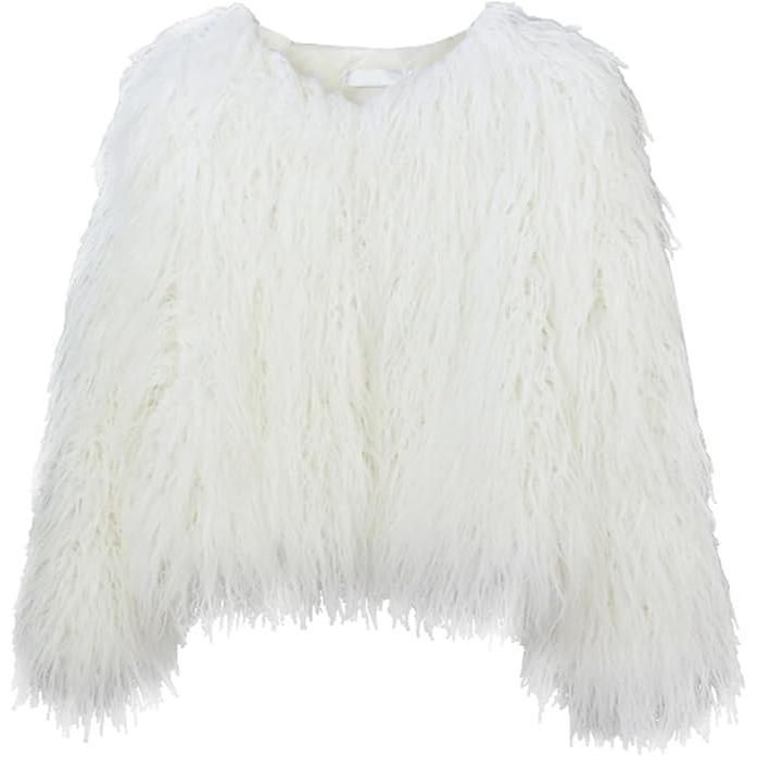 Abrigo de Piel Sintética para Mujer Ajuste Abierto, Manga Larga, Abrigo de Invierno con Forro de Piel Sintética