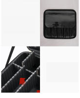 Bolsa de maquillaje con espejo grande con compartimentos para mujer, estuche de cosméticos de viaje de cuero PU impermeable, nuevo - details 9