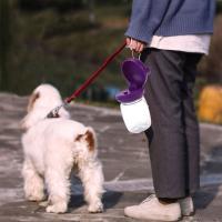 Botella de agua portátil para mascotas de 350ml, taza plegable reutilizable para beber para mascotas, a prueba de fugas con cordón, cuenco de alimentación para mascotas al aire libre - details 2