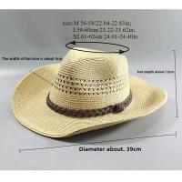 Sombrero de paja hueco de alta calidad para hombre, gorra plegable de playa de ala ancha, talla grande de hueso grande, sombrero Fedora con protección solar de 58CM, 60CM y 62CM - details 2