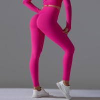 Hamidou-Pantalones deportivos de Yoga para mujer, mallas de cintura alta y caderas ajustadas, glúteos de melocotón, pantalones de Yoga desnudos de cintura alta - details 16