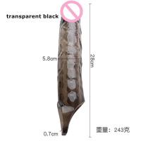 Empaque privado Extensión sexy de manga larga Condón de silicona reutilizable Extensor de pene Juguetes sexuales para hombres Retraso alargamiento del pene Adultos 18 - details 6