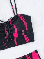 Conjunto de bikini con lazo teñido Traje de baño de cintura alta Traje de baño de Dacron - details 32