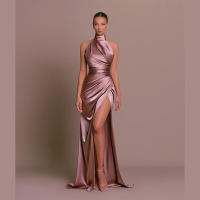 Vestidos Elegantes para mujer, Vestido largo con cuello alto, sin mangas, con abertura, ajustado - details 0