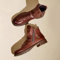 Botas de hombre con suela antideslizante y doble cremallera Botas con borlas Botas de cuero para hombre - details 18
