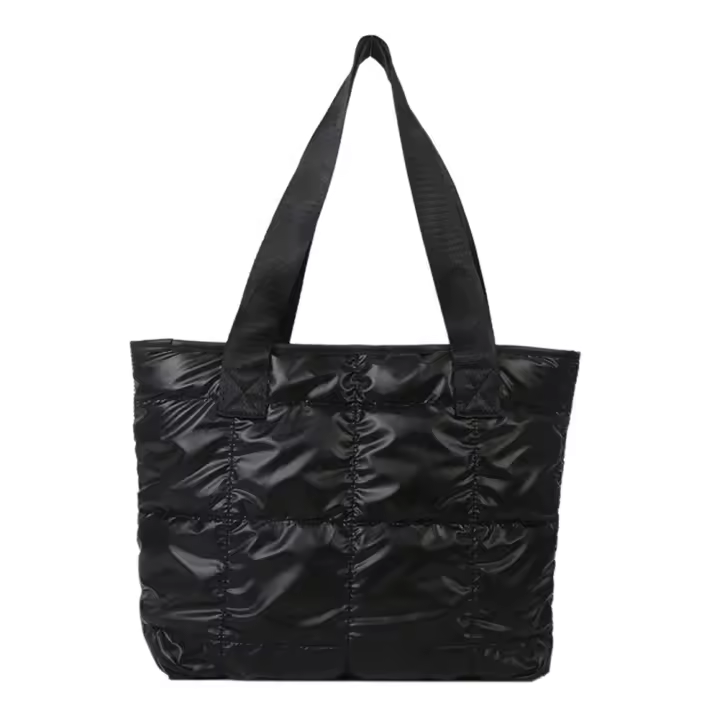 Bolso De Mujer De Moda Tote Gran Capacidad Bolsos De Mano Con Asa Superior Cuadrada Quilted Sólida Para Trabajo En La Oficina - 1