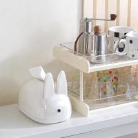 Caja de pañuelos de conejo de estilo cremoso creativo, dispensador de toallas de papel decorativo de gran capacidad, plástico con resortes, soporte de papel para oficina - details 1