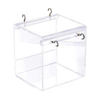 Bañera transparente de acrílico para pájaros enjaulados, baño de cacatúa para mascotas, transparente, para mascotas - details 4