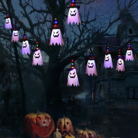 Luz LED intermitente para decoración de Halloween, lámpara colgante para Festival de fantasmas, sombrero de mago, suministros de fiesta - details 5