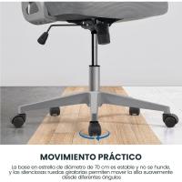 Silla de Oficina Ergonómica Ajustable Reposacabezas Giratoria Blanco Gris - details 13