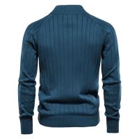 Cardigan de Algodón con Cremallera Color Sólido para Hombres en Invierno Abrigo de Moda Básico - details 3
