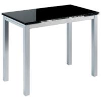 Mesa de Cocina o salón Extensible Moderna, CALCUTA, Color Blanco/Plata - Material Cristal Templado/Metal 100/140 x 60 x 76 cm - details 3
