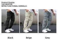 Pantalones Casuales de Talla Grande para Hombres Diseño de Bolsillo Falso con Cremallera Delantera - details 1