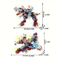 Bloques de construcción para niños, juguete de ladrillos para armar dinosaurio Mecha 2 en 1, con mecanismo Jurásico de Indominus - details 4