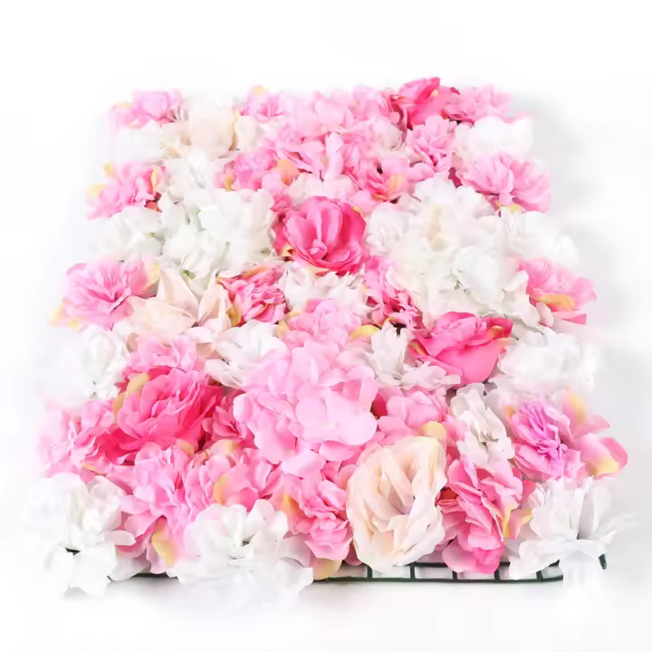 Panel de Pared de Flores Artificiales 3D 15pcs Rosas Falsas para Bodas, Despedidas de Soltera, Decoración al Aire Libre - 1