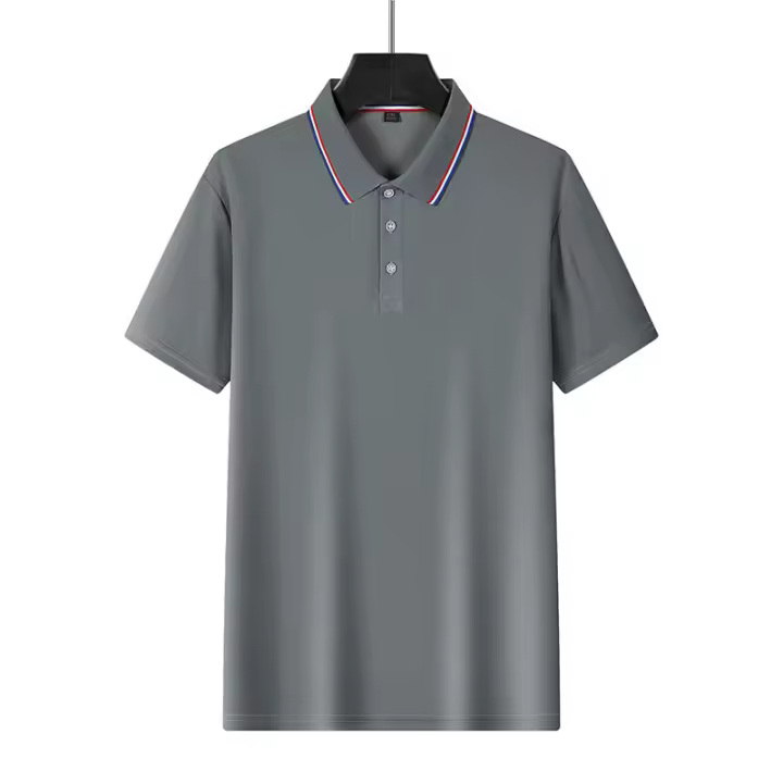 Clásico de los hombres Polo Casual de negocios de gran tamaño Polo de verano Tops de manga corta Camiseta - 1