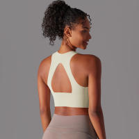 Sujetador de Yoga sin costuras para mujer, chaleco de Yoga Sexy, Sujetador deportivo de alto impacto para entrenamiento, Tops deportivos sin mangas para gimnasio - details 22