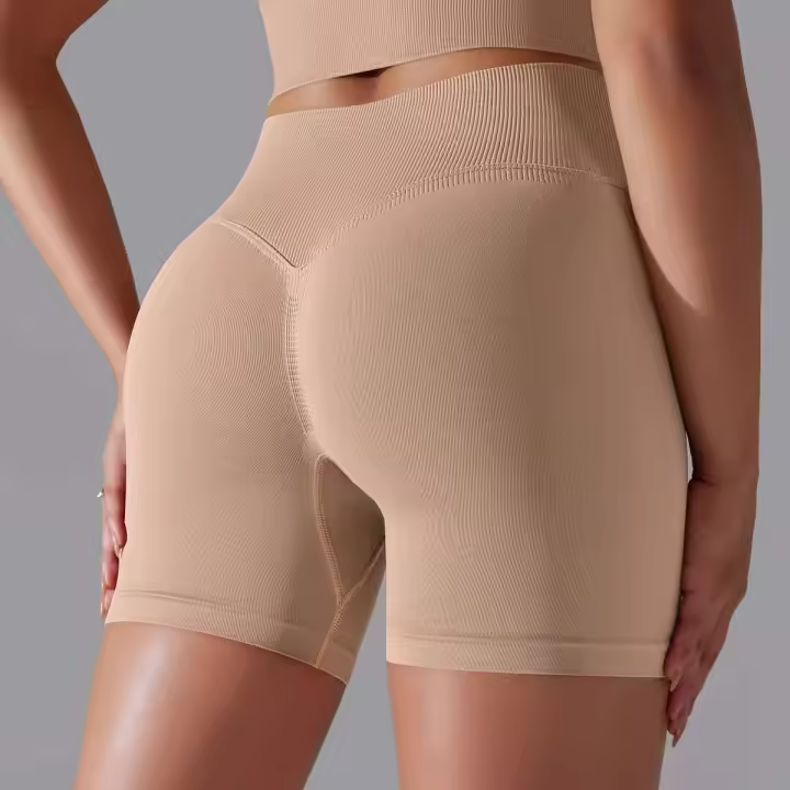 Shorts de Yoga sin Costuras para Mujer Ouwu Ropa Deportiva de Cintura Alta con Reforzo - 1
