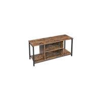 Juego de 2 Mesas Auxiliares Estilo Industrial Rústico Marrón-Negro Ideal para Sala de Estar, Comedor, Dormitorio - details 14