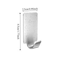 30 Uds ganchos adhesivos multiusos de acero inoxidable colgador de pared organizador toallero plata autoadhesivo ganchos pequeños Baño - details 1
