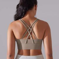 Hamidou-Sujetador de Yoga con espalda cruzada para mujer, ropa interior deportiva absorbente de golpes, correas de hombro cruzadas, Top corto de Fitness, deportes a prueba de golpes - details 35