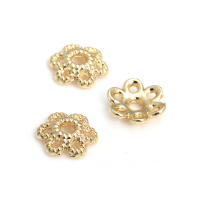 50 Uds. De cuentas redondas de latón de Color dorado de 18K, tapas de hojas de árbol y flores, suministros para hacer cuentas de joyería, accesorios Diy - details 115