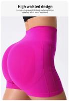 Pantalones cortos de yoga para mujer, pantalones cortos deportivos de secado rápido sin costuras con realce, pantalones cortos informales con control de barriga para gimnasio y ciclismo - details 5