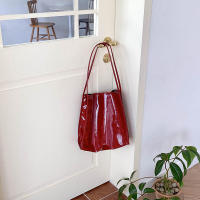 Bolso de hombro de charol de Color sólido para mujer, bolso de mano de lujo Simple, bolso de compras de viaje informal, bolso de mano - details 11
