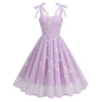 Vestido de Cintura Ajustado con Malla Bordada Retro 2024 Estilo Spaghetti Strap Vintage para Mujeres Ideal para Fiestas de Noche, Celebraciones y Cumpleaños - details 26