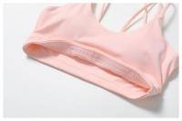 Sujetador de Yoga con espalda cruzada para mujer, ropa interior deportiva de secado rápido para gimnasio, ropa interior suave de Color sólido para correr al aire libre, Tops deportivos ajustados a prueba de golpes para Fitness - details 17