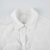 2025 Blusa abotonada de estilo francés para mujer, camisa elegante de manga corta a rayas, camisetas Fairycore de verano, ropa de calle para mujer - details 2
